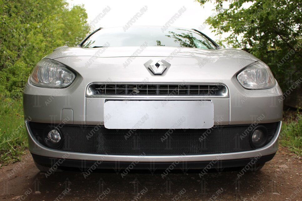 2 399 р. Защита радиатора (верх) Стрелка11 Стандарт  Renault Fluence (2010-2012) дорестайлинг (черная)  с доставкой в г. Москва