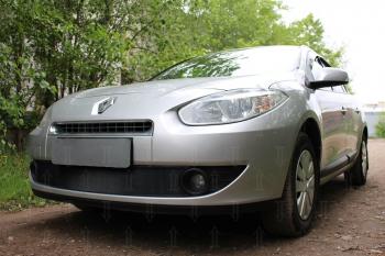 2 399 р. Защита радиатора (верх) Стрелка11 Стандарт  Renault Fluence (2010-2012) дорестайлинг (черная)  с доставкой в г. Москва. Увеличить фотографию 3