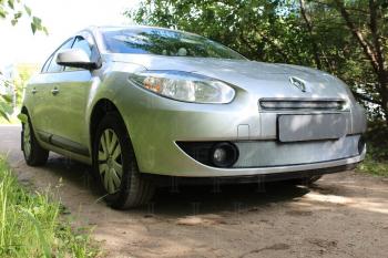 2 559 р. Защита радиатора (верх) Стрелка11 Стандарт    Renault Fluence (2010-2012) дорестайлинг (хром)  с доставкой в г. Москва. Увеличить фотографию 2