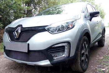 3 299 р. Защита радиатора (верх) Стрелка11 Стандарт Renault Kaptur дорестайлинг (2016-2020) (черная)  с доставкой в г. Москва. Увеличить фотографию 3