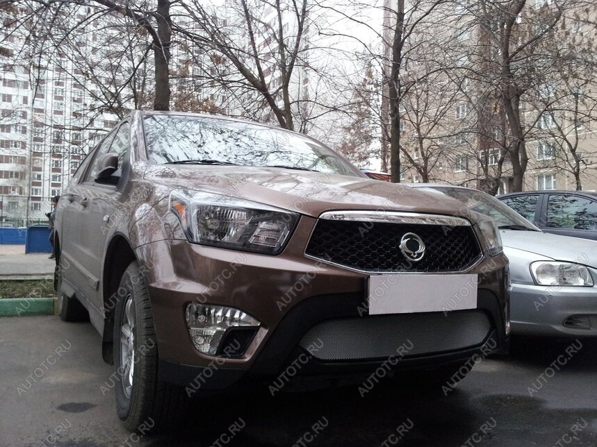 3 279 р. Защита радиатора Стрелка11 Стандарт  SSANGYONG Actyon Sport (2012-2024) (хром)  с доставкой в г. Москва