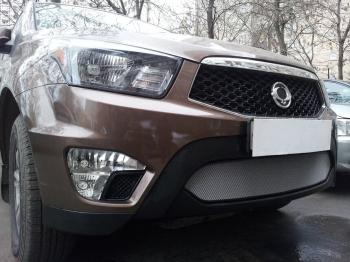 3 279 р. Защита радиатора Стрелка11 Стандарт  SSANGYONG Actyon Sport (2012-2024) (хром)  с доставкой в г. Москва. Увеличить фотографию 2