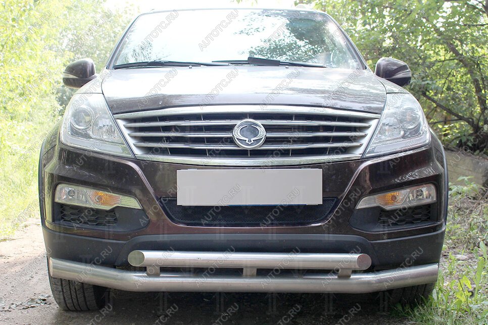 3 099 р. Защита радиатора Стрелка11 Стандарт  SSANGYONG Rexton  Y250 (2006-2012) (черная)  с доставкой в г. Москва