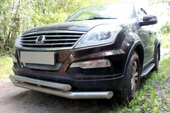 3 099 р. Защита радиатора Стрелка11 Стандарт  SSANGYONG Rexton  Y250 (2006-2012) (черная)  с доставкой в г. Москва. Увеличить фотографию 2