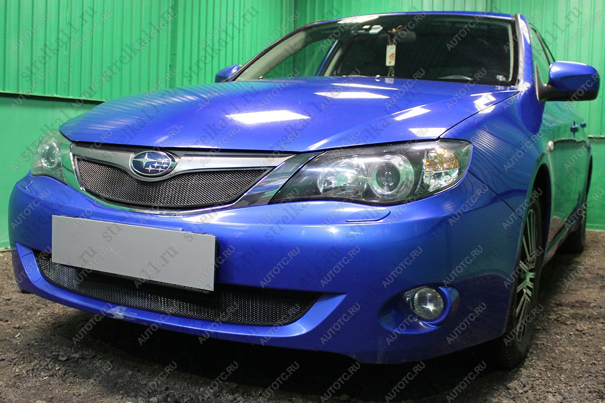 2 799 р. Защита радиатора (верх) (V1.5) Стрелка11 Стандарт Subaru Impreza GE седан (2007-2012) (черная)  с доставкой в г. Москва