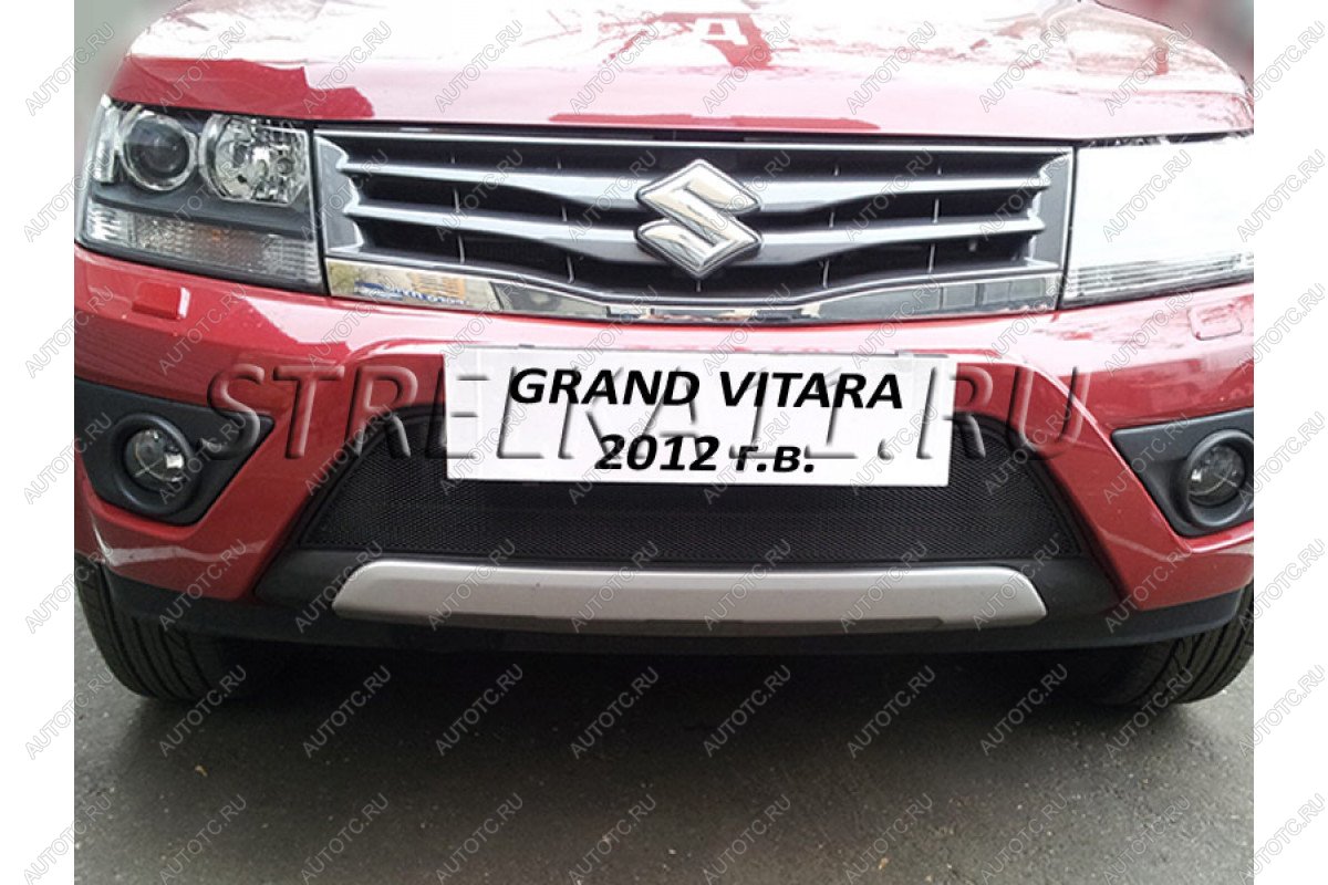 3 099 р. Защита радиатора Стрелка11 Стандарт  Suzuki Grand Vitara ( JT 5 дверей,  JT) (2012-2016) 2-ой рестайлинг, 3 двери 2-ой рестайлинг (черная)  с доставкой в г. Москва