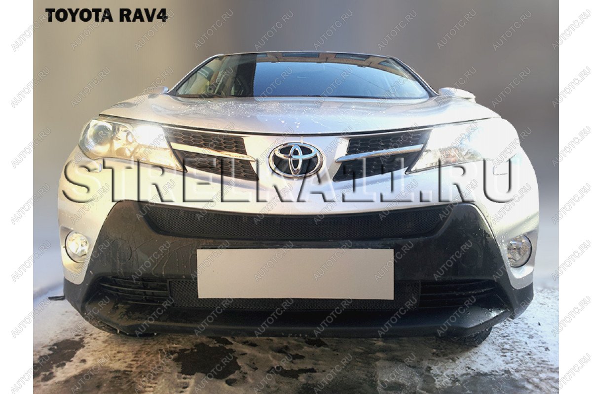 2 899 р. Защита радиатора (верх) Стрелка11 Стандарт Toyota RAV4 XA40 5 дв. дорестайлинг (2012-2015) (черная)  с доставкой в г. Москва