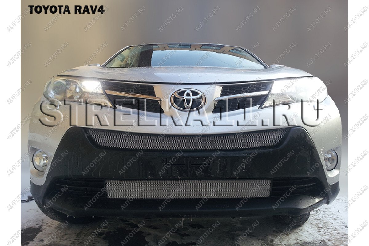 3 099 р. Защита радиатора (верх) Стрелка11 Стандарт  Toyota RAV4  XA40 (2012-2015) 5 дв. дорестайлинг (хром)  с доставкой в г. Москва