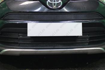 3 899 р. Защита радиатора (низ 2 части) Стрелка11 Стандарт Toyota RAV4 XA40 5 дв. рестайлинг (2015-2019) (черная)  с доставкой в г. Москва. Увеличить фотографию 1