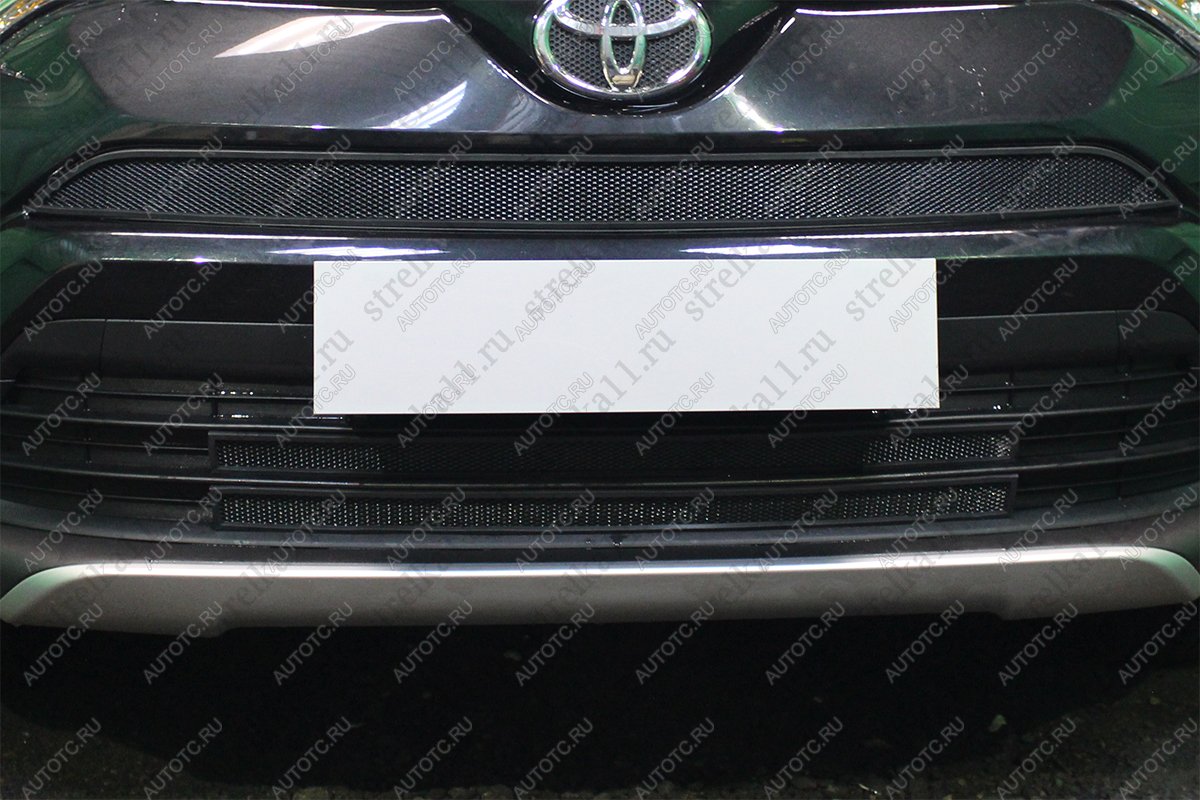 3 699 р. Защита радиатора (низ 2 части) Стрелка11 Стандарт  Toyota RAV4  XA40 (2015-2019) 5 дв. рестайлинг (черная)  с доставкой в г. Москва