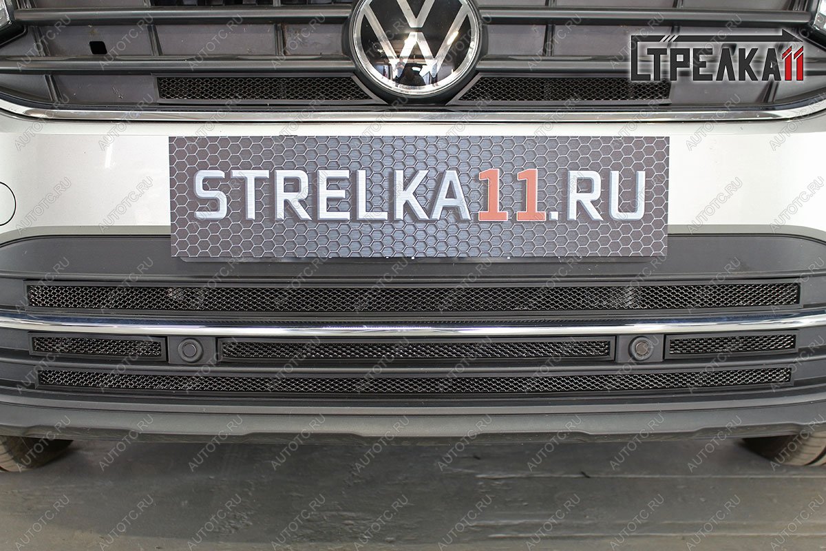 6 849 р. Защита радиатора (низ) Стрелка11 Стандарт Volkswagen Tiguan Mk2 рестайлинг (2020-2022) (черная)  с доставкой в г. Москва