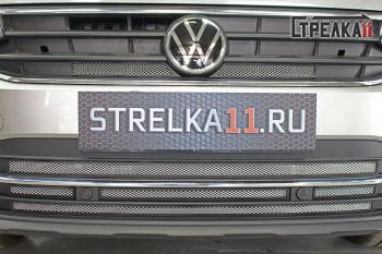 Защита радиатора (низ) Стрелка11 Стандарт Volkswagen (Волксваген) Tiguan (Тигуан)  Mk2 (2020-2022) Mk2 рестайлинг