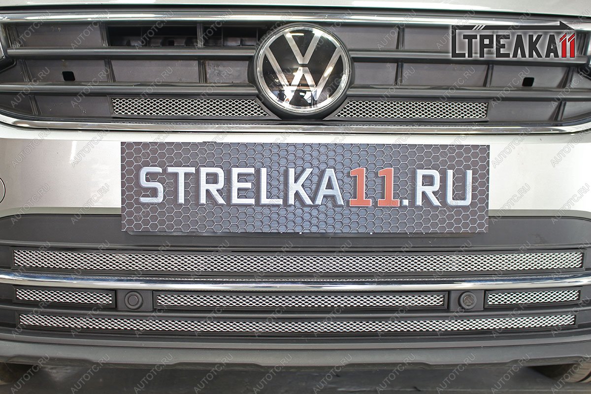 6 999 р. Защита радиатора (низ) Стрелка11 Стандарт  Volkswagen Tiguan  Mk2 (2020-2022) рестайлинг (хром)  с доставкой в г. Москва