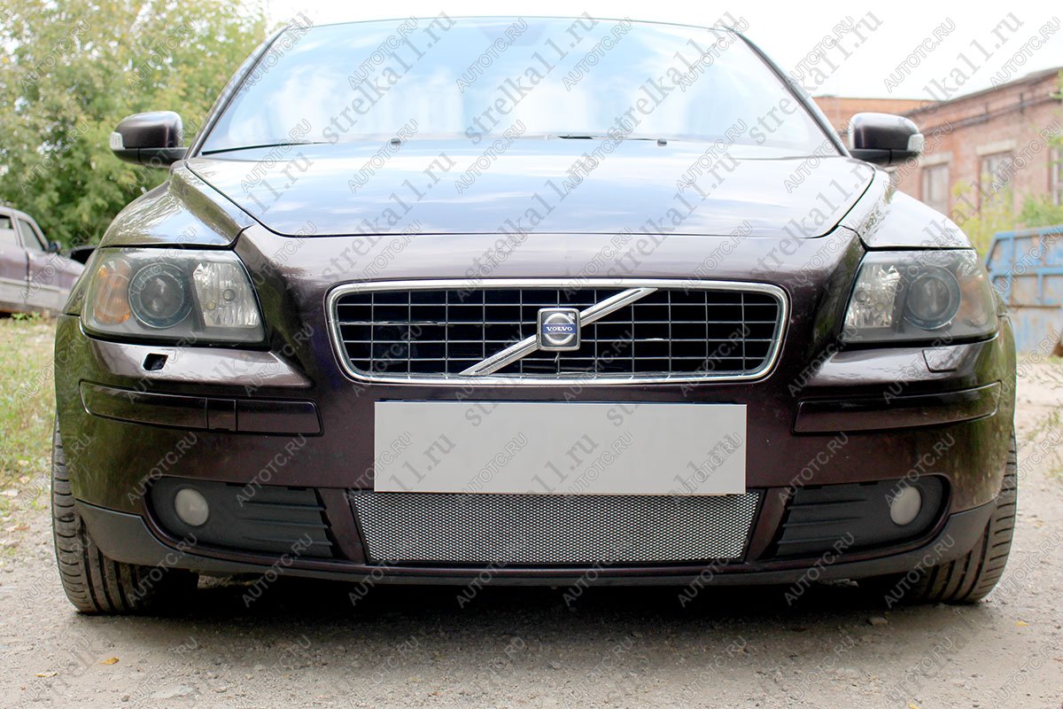 2 799 р. Защита радиатора (низ) Стрелка11 Стандарт  Volvo S40  MS седан (2004-2007) дорестайлинг (хром)  с доставкой в г. Москва