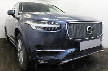 3 099 р. Защита радиатора (с парктроником) Стрелка11 Стандарт  Volvo XC90  L (2015-2019) дорестайлинг (черная)  с доставкой в г. Москва. Увеличить фотографию 2