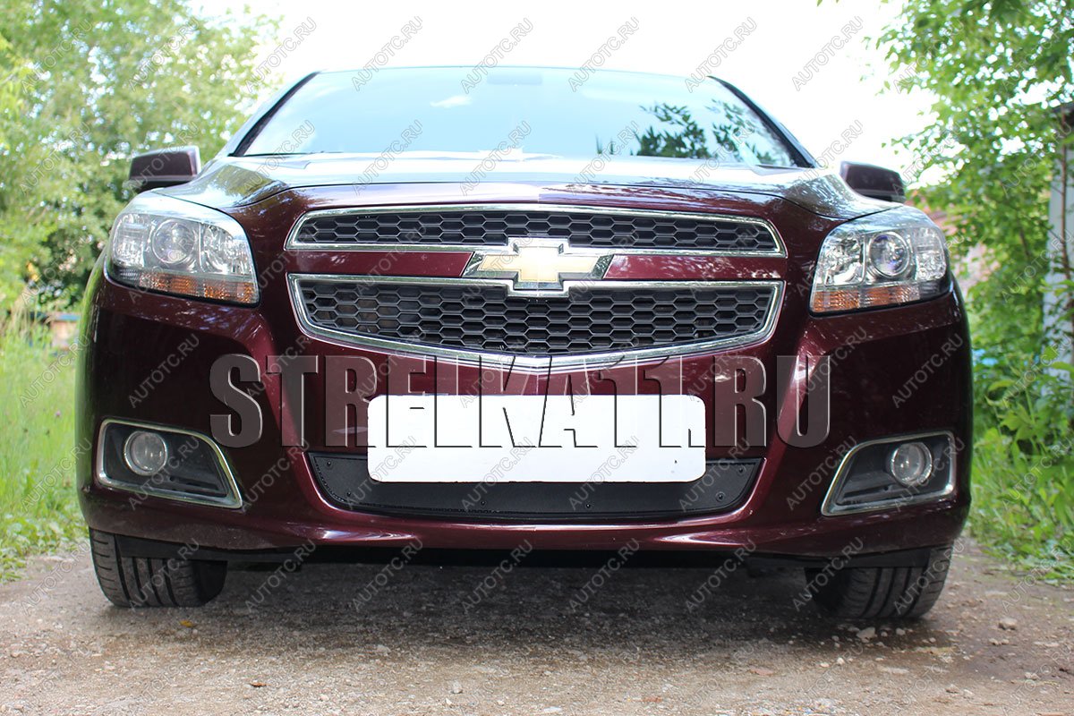 799 р. Зимняя заглушка решетки радиатора Стрелка11  Chevrolet Malibu ( 7,  8) (2008-2015) (черная)  с доставкой в г. Москва