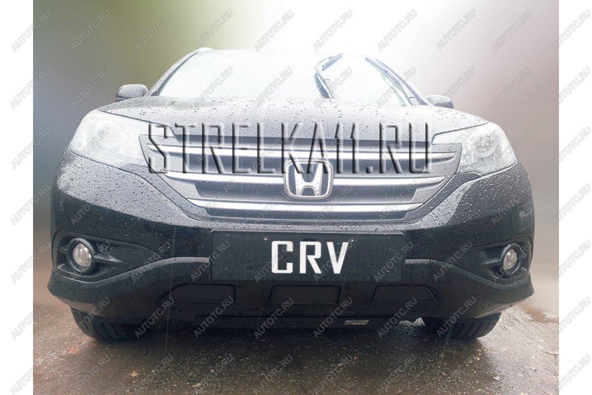 799 р. Зимняя заглушка решетки радиатора (V 2.4) Стрелка11 Honda CR-V RM1,RM3,RM4 дорестайлинг (2012-2015) (черная)  с доставкой в г. Москва