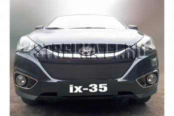 599 р. Зимняя заглушка решетки радиатора Стрелка11 Hyundai IX35 LM дорестайлинг (2009-2013) (черная)  с доставкой в г. Москва. Увеличить фотографию 2