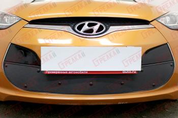 Зимняя заглушка решетки радиатора Стрелка11 Hyundai Veloster FS рестайлинг (2015-2018) ()