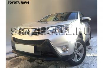 799 р. Зимняя заглушка решетки радиатора (верх) Стрелка11  Toyota RAV4  XA40 (2012-2015) 5 дв. дорестайлинг (черная)  с доставкой в г. Москва. Увеличить фотографию 2