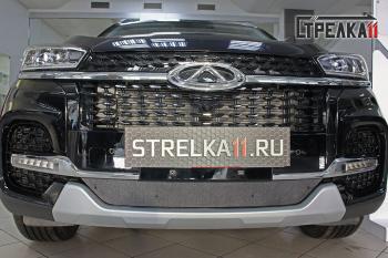 Зимняя защита на стяжке (низ) Стрелка11 Chery (Черри) Tiggo 8 (Тиго)  (T18) (2019-2025) (T18) рестайлинг ()