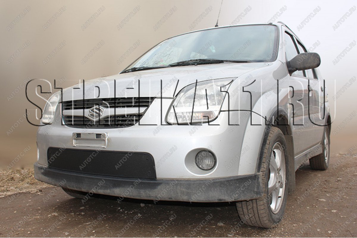 1 199 р. Зимняя защита на стяжке (низ) Стрелка11  Suzuki Ignis (2003-2008) (черная)  с доставкой в г. Москва