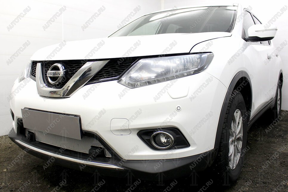 4 999 р. Защита радиатора (с парктроником) Стрелка11 PREMIUM  Nissan X-trail  3 T32 (2013-2018) дорестайлинг (хром)  с доставкой в г. Москва