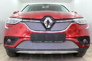 7 549 р. Защита радиатора (верх, 2 части) Стрелка11 PREMIUM  Renault Arkana (2019-2024) (хром)  с доставкой в г. Москва. Увеличить фотографию 2