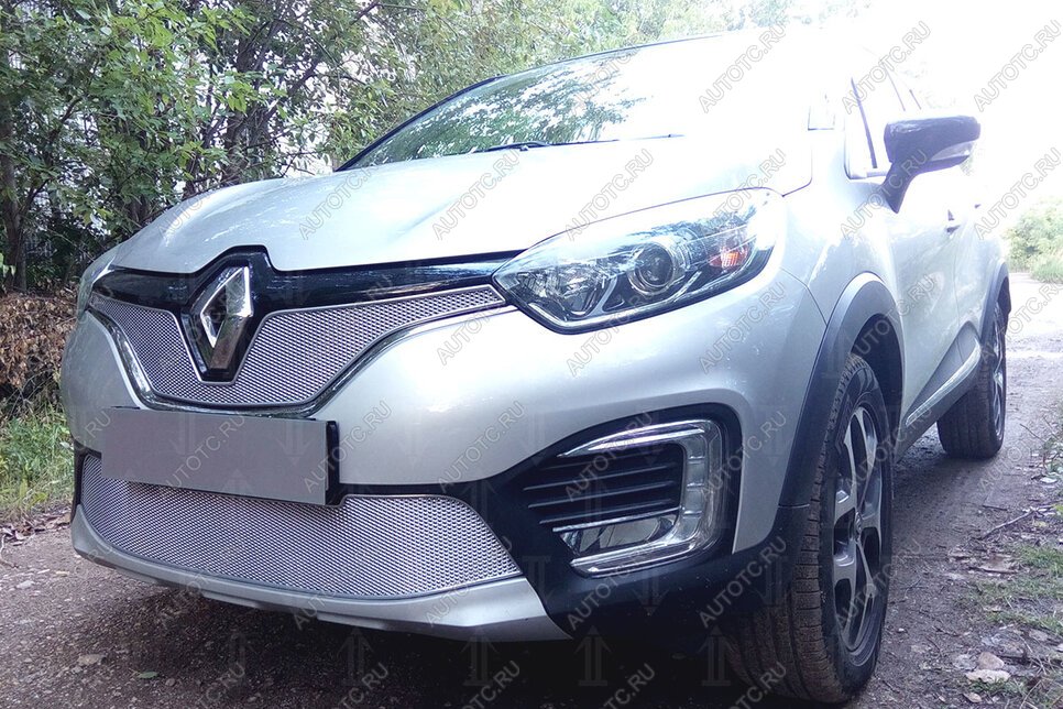 5 399 р. Защита радиатора (низ) Стрелка11 PREMIUM  Renault Kaptur (2016-2024) дорестайлинг, рестайлинг (хром)  с доставкой в г. Москва