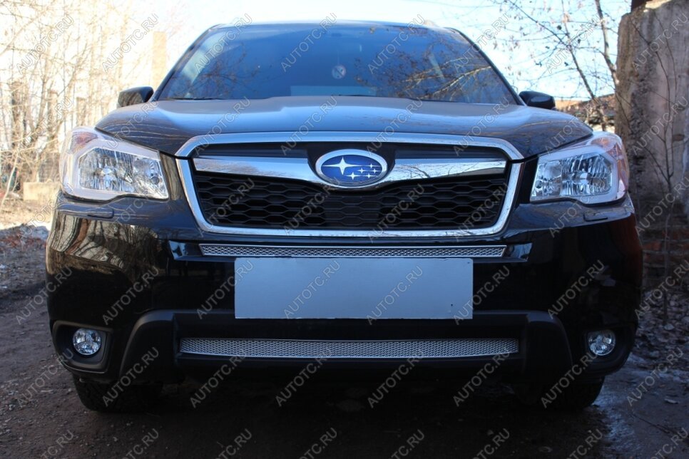 4 199 р. Защита радиатора (низ) Стрелка11 PREMIUM  Subaru Forester  SJ (2012-2016) дорестайлинг (хром)  с доставкой в г. Москва