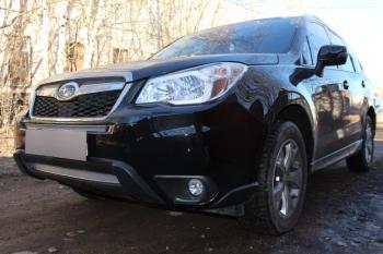 4 199 р. Защита радиатора (низ) Стрелка11 PREMIUM  Subaru Forester  SJ (2012-2016) дорестайлинг (хром)  с доставкой в г. Москва. Увеличить фотографию 2