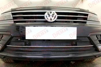 11 549 р. Защита радиатора (низ с парктроником) Стрелка11 Премиум Volkswagen Tiguan Mk2 дорестайлинг (2016-2020) (хром)  с доставкой в г. Москва. Увеличить фотографию 2