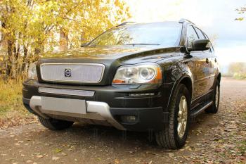 4 199 р. Защита радиатора (середина) Стрелка11 PREMIUM  Volvo XC90  C (2006-2014) рестайлинг (хром)  с доставкой в г. Москва. Увеличить фотографию 2