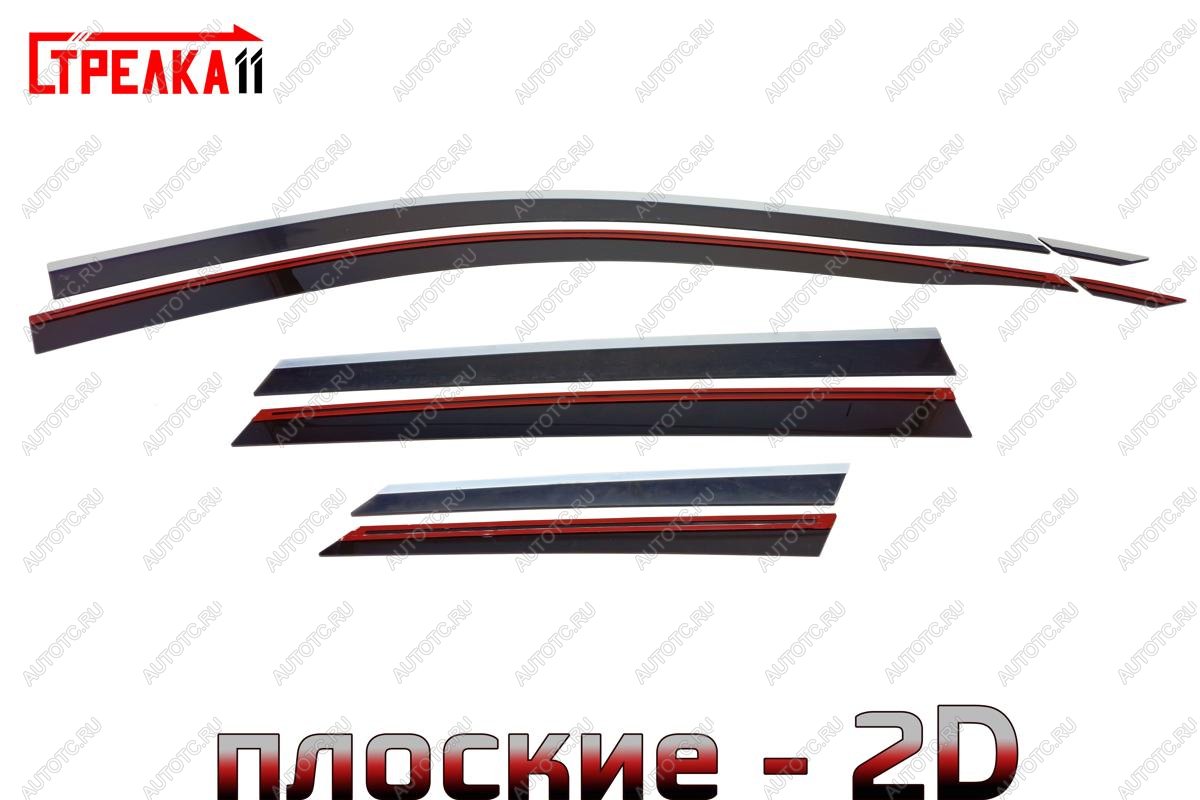 7 399 р. Дефлекторы окон 2D с хром накладками Стрелка11  Geely Coolray  SX11 (2023-2024) рестайлинг (черные)  с доставкой в г. Москва