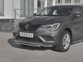 16 999 р. Защита переднего бампера (2 трубы Ø42 мм, нержавейка) SLITKOFF  Renault Arkana (2019-2025)  с доставкой в г. Москва. Увеличить фотографию 2