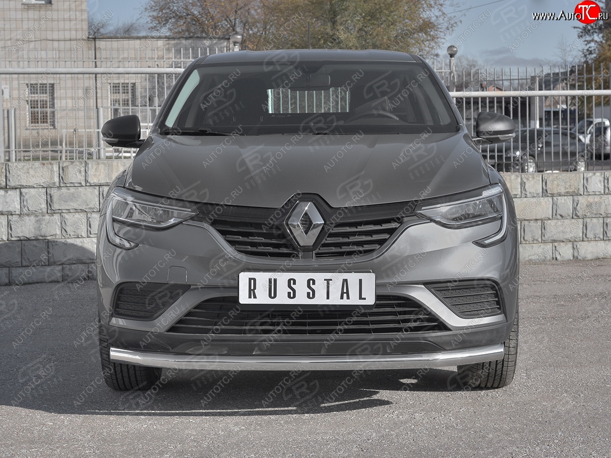 15 299 р. Защита переднего бампера (Ø 63 мм, нержавейка) SLITKOFF Renault Arkana (2019-2024)  с доставкой в г. Москва