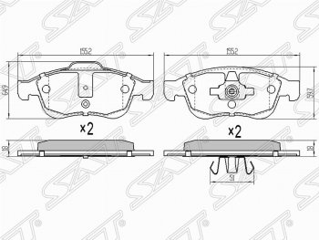 Колодки тормозные (передние) SAT Renault Duster HS дорестайлинг (2010-2015)
