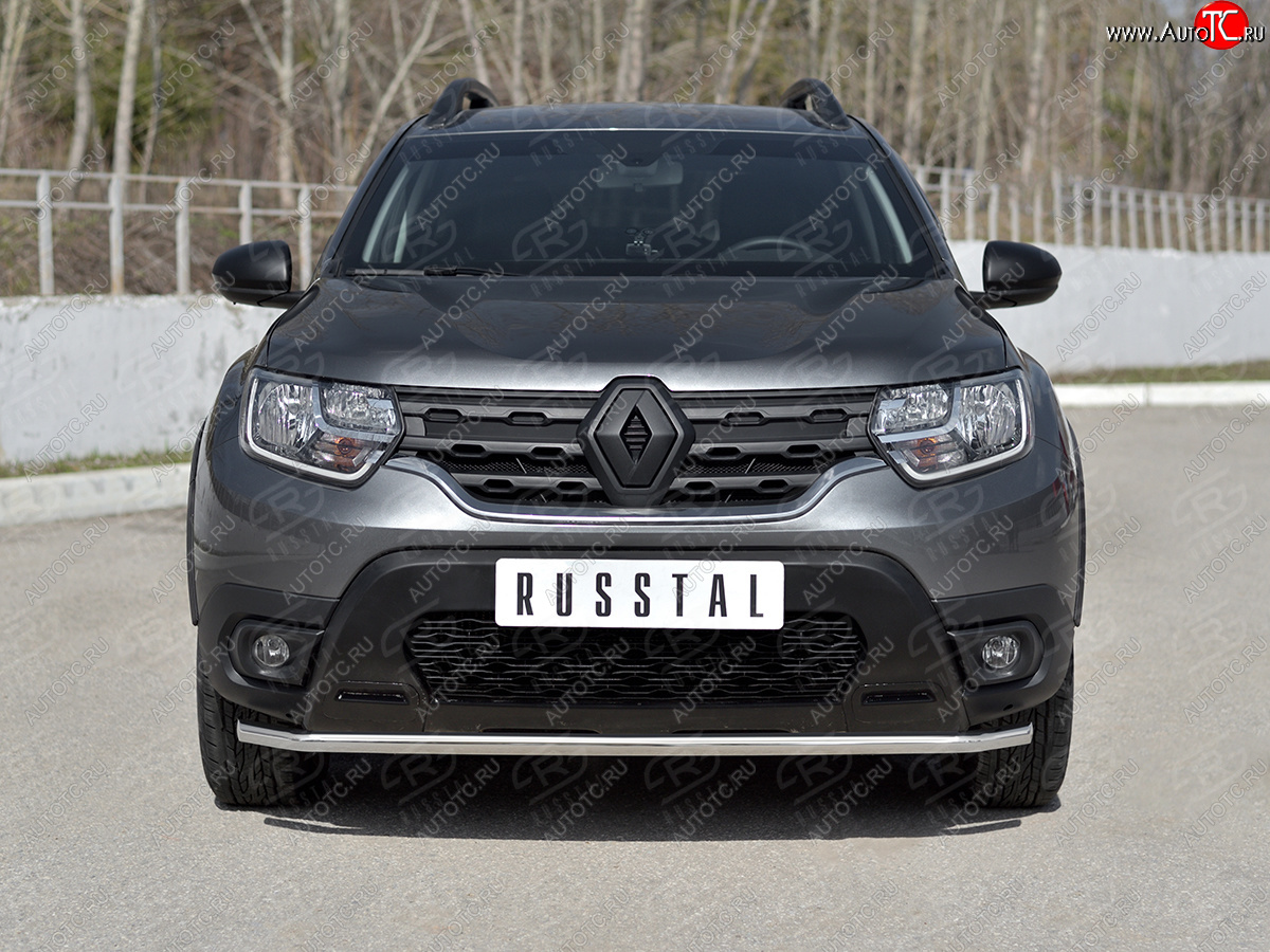 11 749 р. Защита переднего бампера (Ø42 мм, нержавейка) SLITKOFF  Renault Duster  HM (2021-2024) рестайлинг  с доставкой в г. Москва