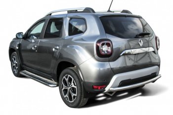 Защита заднего бампера Slitkoff (Ø57 мм) Renault (Рено) Duster (Дастер)  HM (2020-2024) HM