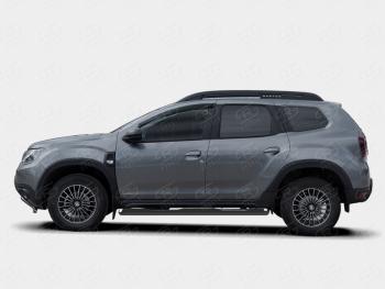 Защита порогов (Ø76 мм, с проступью) SLITKOFF Renault Duster HM рестайлинг (2021-2024)