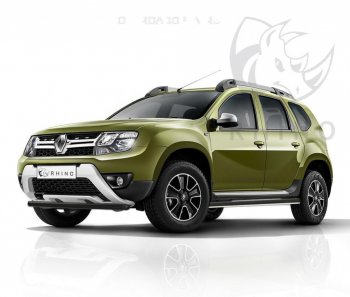 Пороги труба d63 ч. сталь SLITKOFF (v2) Renault Duster HS рестайлинг (2015-2021)