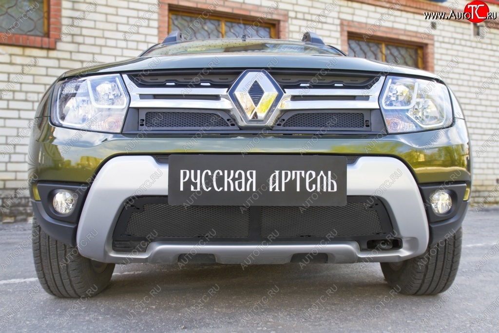 989 р. Защитная сетка решетки радиатора РА Renault Duster HS рестайлинг (2015-2021)  с доставкой в г. Москва