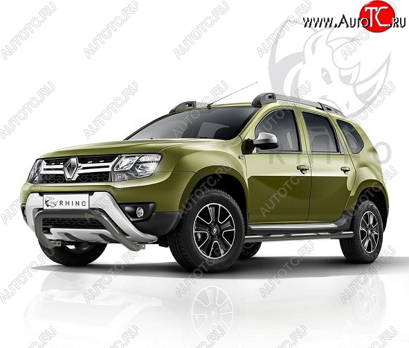 9 199 р. Защита переднего бампера (Ø63 мм волна, нержавейка) SLITKOFF  Renault Duster  HS (2015-2021) рестайлинг  с доставкой в г. Москва