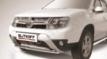 Защита переднего бампер Slitkoff Renault Duster HS рестайлинг (2015-2021)