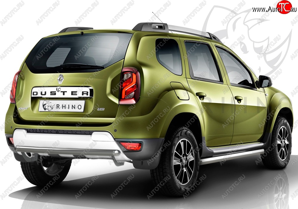 17 399 р. Защита порогов из круглой трубы диаметром 63 мм SLITKOFF Renault Duster HS рестайлинг (2015-2021) (Сталь с полимерным покрытием. Цвет: серебристый)  с доставкой в г. Москва