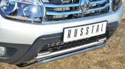 13 399 р. Защита переднего бампера (Ø42 мм, нержавейка, 4х4) SLITKOFF  Renault Duster  HS (2010-2015) дорестайлинг  с доставкой в г. Москва. Увеличить фотографию 2