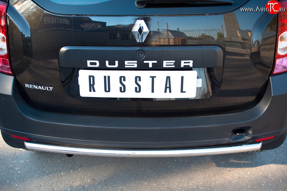 12 849 р. Защита заднего бампера (Ø42 мм, нержавейка, 4х2) SLITKOFF Renault Duster HS дорестайлинг (2010-2015)  с доставкой в г. Москва