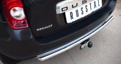 6 399 р. Одинарная защита заднего бампера из трубы диаметром 42 мм (4x4) SLITKOFF Renault Duster HS дорестайлинг (2010-2015)  с доставкой в г. Москва. Увеличить фотографию 2