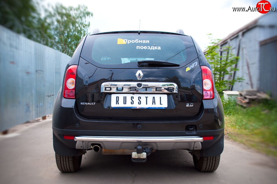 6 399 р. Одинарная защита заднего бампера из трубы диаметром 42 мм (4x4) SLITKOFF Renault Duster HS дорестайлинг (2010-2015)  с доставкой в г. Москва