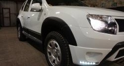 3 299 р. Накладки на боковые части переднего бампера с LED ДХО Drive Renault Duster HS дорестайлинг (2010-2015) (Неокрашенная)  с доставкой в г. Москва. Увеличить фотографию 2